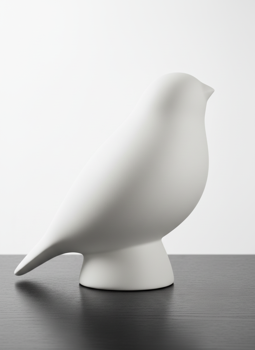 Minimalist Porcelain Bird Decorative Sculpture