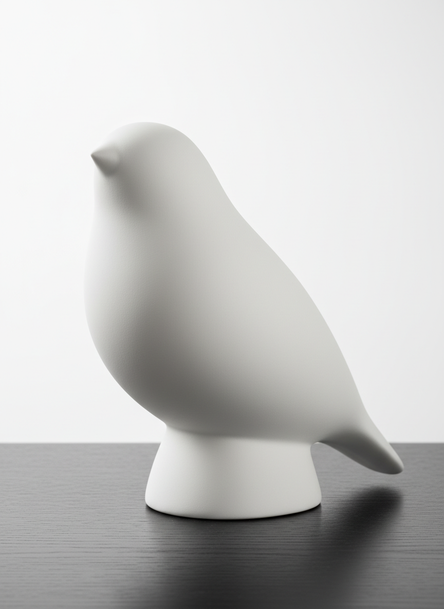 Minimalist Porcelain Bird Decorative Sculpture