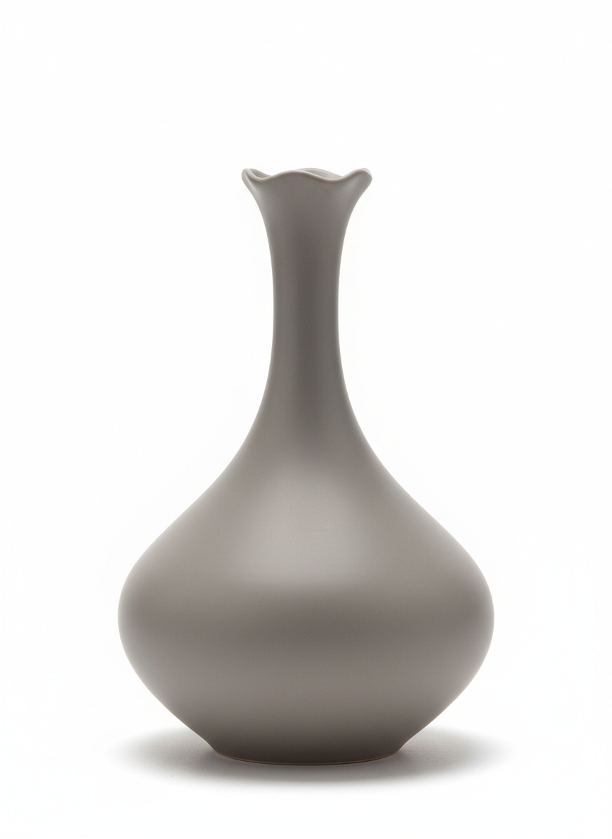 Fluted Neck Ceramic Decorative Vase